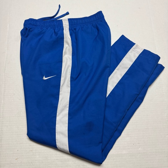 Nike Vintage 2000's Straight Leg Lined Track Pants in Blue, White. Size: Small - Picture 1 of 9